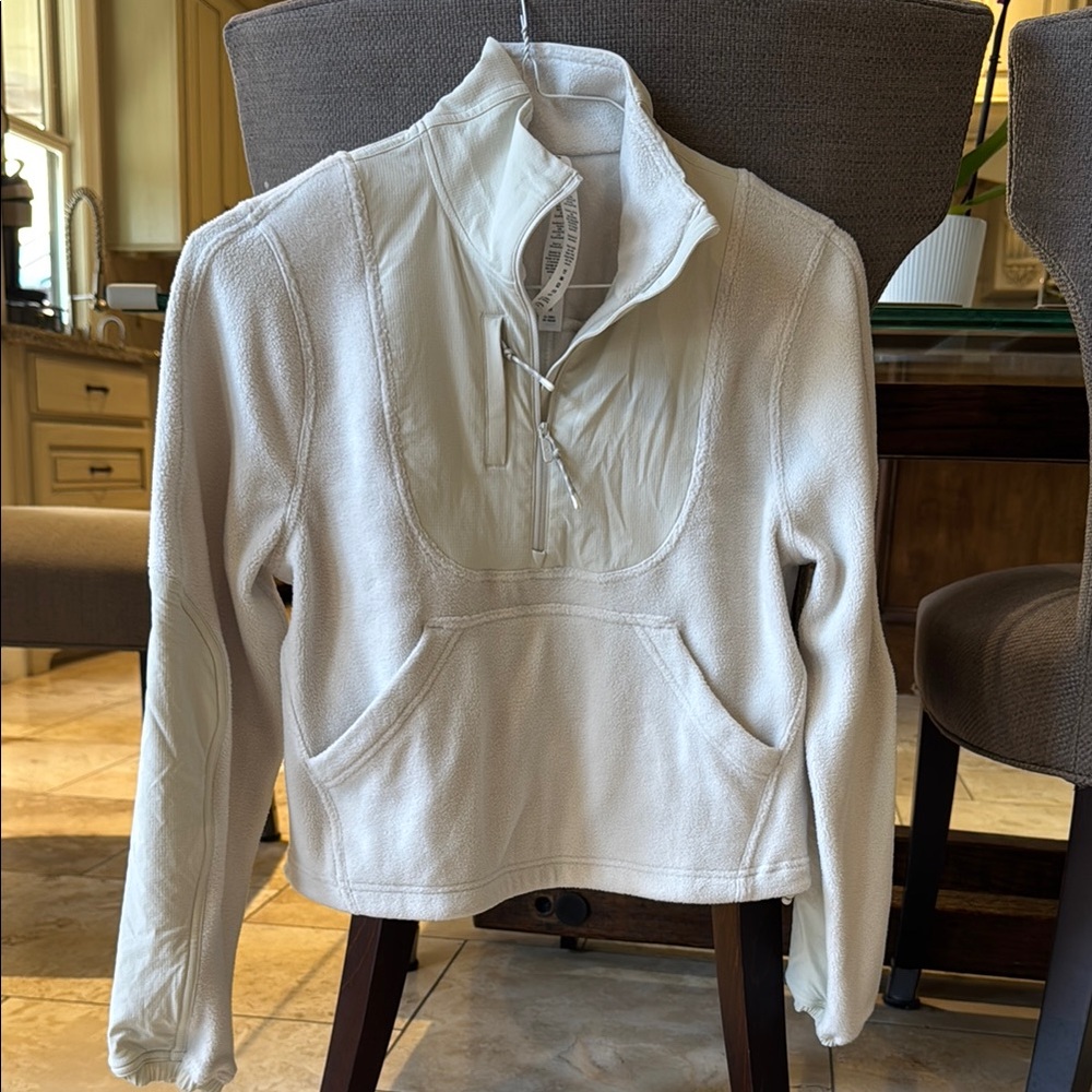 White Quarter-Zip Fleece Pullover Lululemon